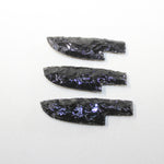 3 Small Obsidian Ornamental Knife Blades  #9223  Mountain Man Knife z