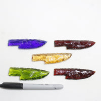 5 Small Glass Ornamental Knife Blades  #901N  Mountain Man Knife