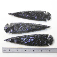 3 Obsidian Ornamental Spearheads  #8520  Arrowhead