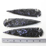 3 Obsidian Ornamental Spearheads  #8520  Arrowhead