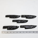 5 Obsidian Ornamental Knife Blades  #3810  Mountain Man Knife