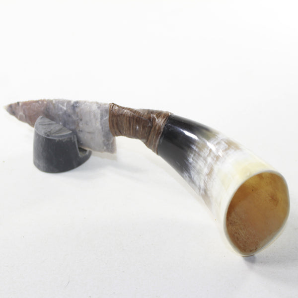 Cow Horn Handle Stone Blade Ornamental Knife #212d Mountain Man Knife