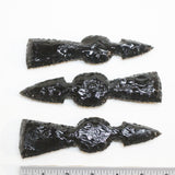 3 Obsidian Ornamental Tomahawk Heads #4810  Ax Axe Hatchet