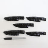 5 Obsidian Ornamental Knife Blades  #2218  Mountain Man Knife