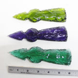 3 Glass Ornamental Tomahawk Heads #2118  Ax Axe Hatchet