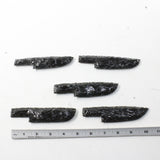 5 Obsidian Ornamental Knife Blades  #0721  Mountain Man Knife