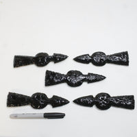 5 Obsidian Ornamental Tomahawk Heads #5410  Ax Axe Hatchet