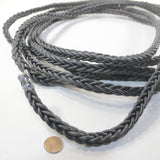 20 Yards of Braided Leather Square Cord #2034 Antique Black 11mm size (7/16")