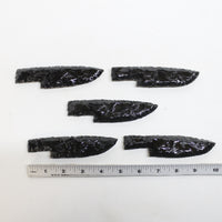 5 Obsidian Ornamental Knife Blades  #1018  Mountain Man Knife