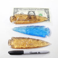 3 Glass Ornamental Spearheads  #122d  Arrowheads