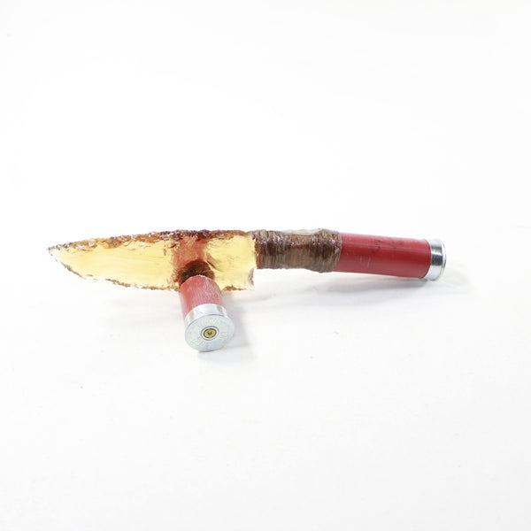 Shotgun Shell Handle Glass Blade Ornamental Knife #3621 Mountain Man Knife