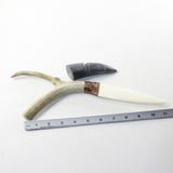 Reindeer Antler Handle Bone Blade Ornamental Knife #112d Mountain Man Knife