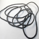 10 Yards of Braided Leather Square Cord #1029 Antique Black 11mm size (7/16")