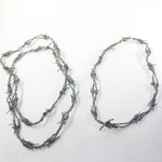 3 Leather Barbed Wire Necklaces Gray Colored   #9925 z