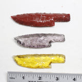 3 Small Glass Ornamental Knife Blades  #171D  Mountain Man Knife