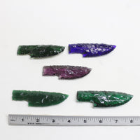5 Small Glass Ornamental Knife Blades  #881N  Mountain Man Knife