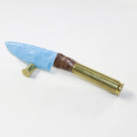 50 Cal Handle Opaque Glass Blade Ornamental Knife #3524 Mountain Man Knife