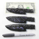 3 Obsidian Ornamental Knife Blades  #512d  Mountain Man Knife