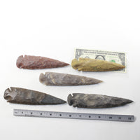 5 Stone Ornamental Spearheads  #1234  Arrowheads