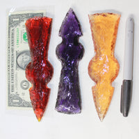 3 Glass Ornamental Tomahawk Heads #6325  Ax Axe Hatchet