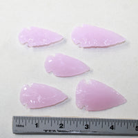 5 Pink Glass Ornamental Arrowheads  #4126  Arrowhead