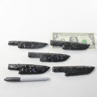 5 Obsidian Ornamental Knife Blades  #9334  Mountain Man Knife