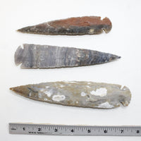 3 Stone Ornamental Spearheads  #0119  Arrowhead