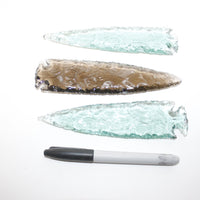 3 Glass Ornamental Spearheads  #8614  Arrowhead
