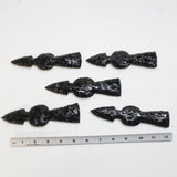 5 Obsidian Ornamental Tomahawk Heads #4110  Ax Axe Hatchet