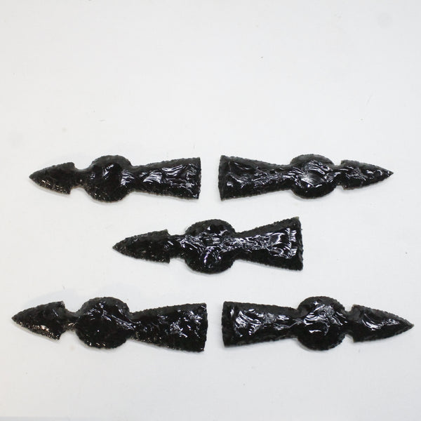5 Obsidian Ornamental Tomahawk Heads #5410  Ax Axe Hatchet