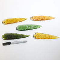 5 Glass Ornamental Spearheads  #7314  Arrowhead