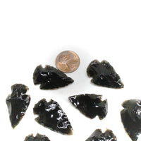 10 Obsidian Ornamental Arrowheads #671N
