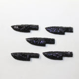 5 Small Obsidian Ornamental Knife Blades  #9223  Mountain Man Knife