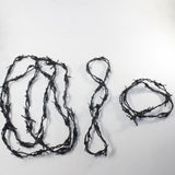 5 Leather Barbed Wire Necklaces Antique Black Colored   #942d