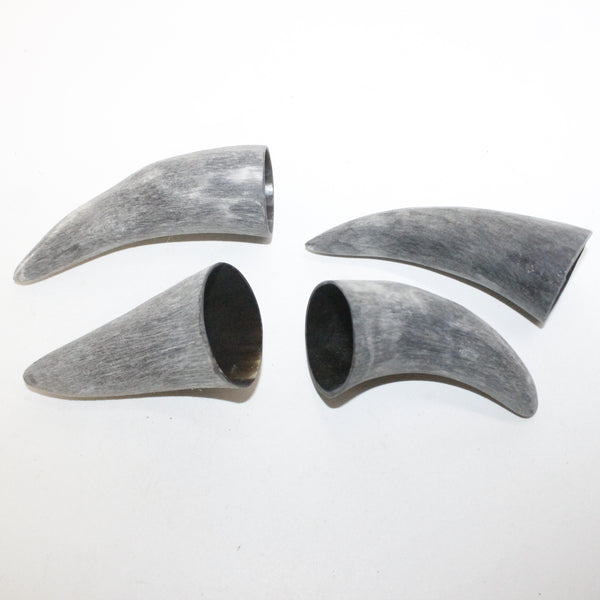 4 Raw Unfinished Cow Horn Tips #6714 Natural Colored
