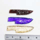 3 Small Glass Ornamental Knife Blades  #011D  Mountain Man Knife