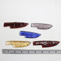 5 Small Glass Ornamental Knife Blades  #281D  Mountain Man Knife