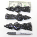 3 Obsidian Ornamental Tomahawk Heads #372N  Ax Axe Hatchet