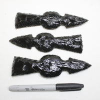3 Obsidian Ornamental Tomahawk Heads #1410  Ax Axe Hatchet