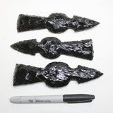 3 Obsidian Ornamental Tomahawk Heads #1410  Ax Axe Hatchet