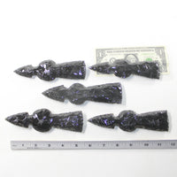 5 Obsidian Ornamental Tomahawk Heads #1732  Ax Axe Hatchet