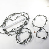5 Leather Barbed Wire Necklaces Gray Colored   #9323