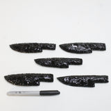 5 Obsidian Ornamental Knife Blades  #3810  Mountain Man Knife