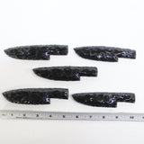 5 Obsidian Ornamental Knife Blades  #2218  Mountain Man Knife
