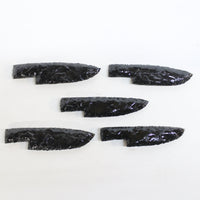 5 Obsidian Ornamental Knife Blades  #2218  Mountain Man Knife