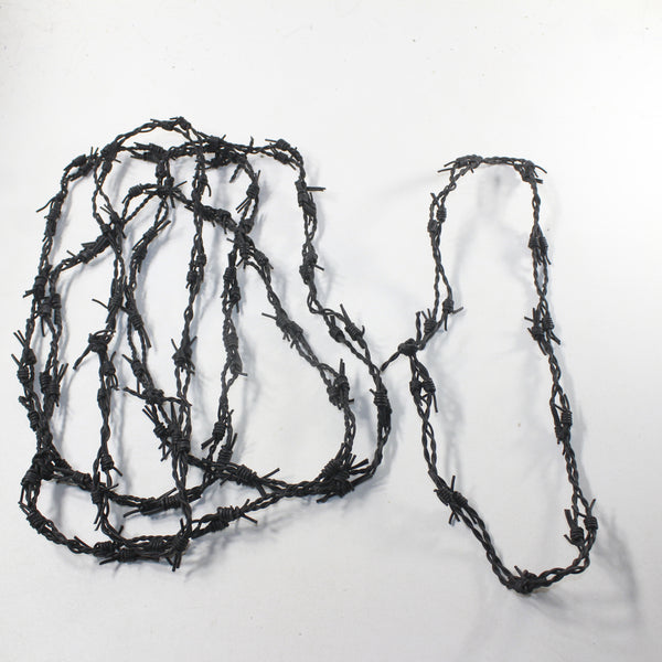 5 Leather Barbed Wire Necklaces Antique Black Colored   #942d