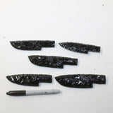 5 Obsidian Ornamental Knife Blades  #681D  Mountain Man Knife