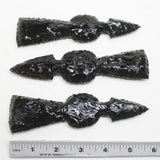3 Obsidian Ornamental Tomahawk Heads #4810  Ax Axe Hatchet