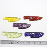 5 Small Glass Ornamental Knife Blades  #021D  Mountain Man Knife