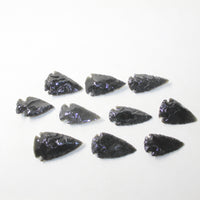 10 Large Obsidian Ornamental Arrowheads  #6326  Arrowhead